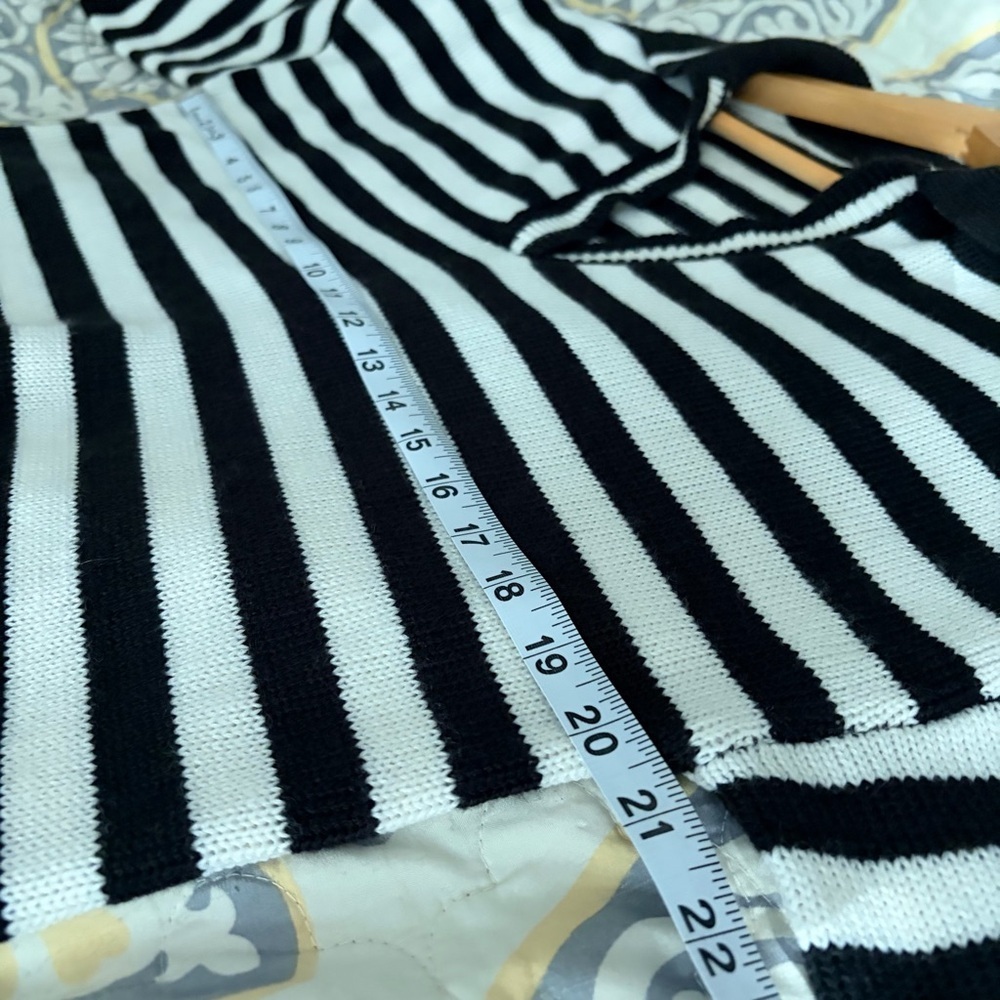 VICI Pasquale Black and White Striped Knit Collared Midi Dress, Large - Picture 8 of 12